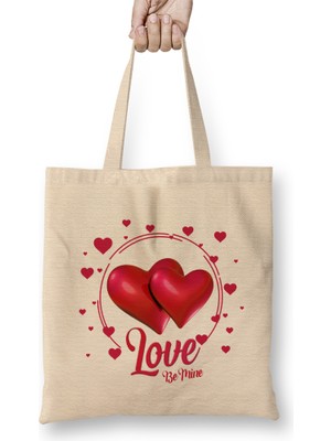 Humuts Sevgililer Günü Sevgiliye Hediye 086 Bez Çanta Uzun Saplı