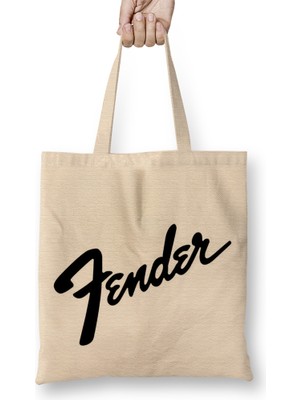Humuts Fender Music Bass Guitar Logo Bez Çanta Uzun Saplı