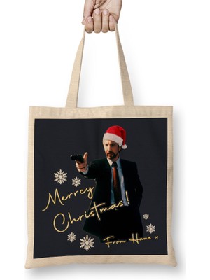 Humuts Merry Christmas From Hans Gruber Die Hard Bez Çanta Uzun Saplı