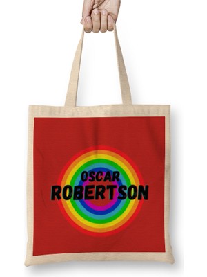 Humuts Oscar Robertson- Basketball Gifts Vintage Retro Rainbow Quotes For Boys And Dad Bez Çanta Uzun Saplı