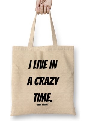 Humuts Anne Frank Quotes Gift - Vintage Retro Rainbow Style Bez Çanta Uzun Saplı