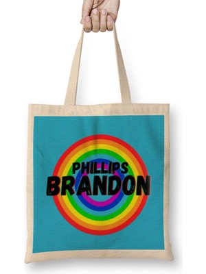 Humuts Brandon Phillips Carton Art - Baseball Gifts Vintage Retro Rainbow For Boys And Dad Bez Çanta Uzun Saplı