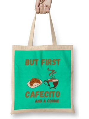 Humuts Funny Coffee Drinks Lover Gift Quote - Vintage Retro Rainbow Style Bez Çanta Uzun Saplı