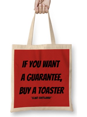 Clint Eastwood Quotes Gift - Vintage Retro Rainbow Style Bez Çanta Uzun Saplı