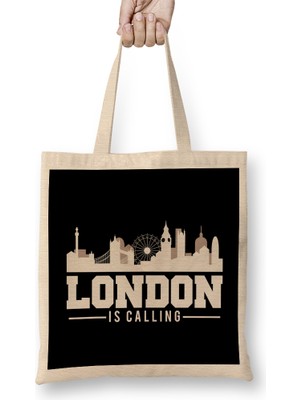 Humuts Vintage London Is Calling Skyline Uk Vacation Bez Çanta Uzun Saplı