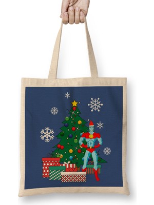 Captain Planet Around The Christmas Tree Bez Çanta Uzun Saplı