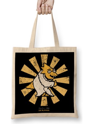Humuts Dr Alphys Retro Japanese Undertale Bez Çanta Uzun Saplı