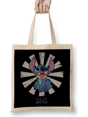 Humuts Lilo & Stich Retro Japanese Bez Çanta Uzun Saplı