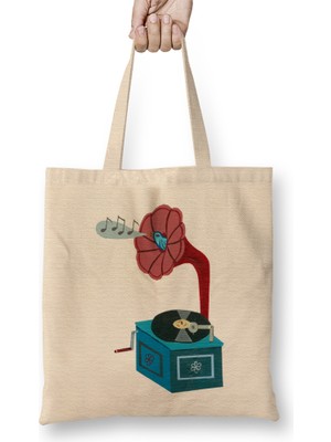 Vintage Record Player 05 Bez Çanta Uzun Saplı