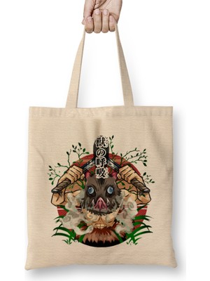 Humuts Demon Slayer Beast Breath Inosuke Bez Çanta Uzun Saplı