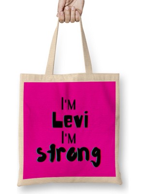 Levi-Name Personalized Custom Vintage Retro Rainbow Design Gift Baby-Gift For Him Bez Çanta Uzun Saplı