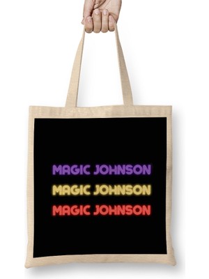 Magic Johnson - Basketball Gifts Vintage Retro Rainbow Quotes For Boys And Dad Bez Çanta Uzun Saplı