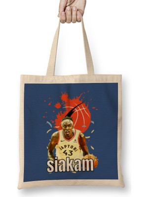Pascal Siakam Pascal Siakamvintage Art -Legend Basketball Gift Vintage Retro Style Bez Çanta Uzun Saplı