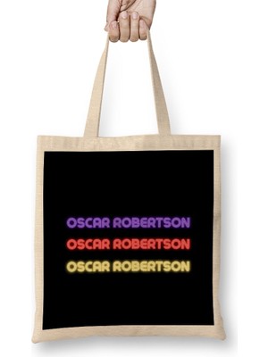 Humuts Oscar Robertson- Basketball Gifts Vintage Retro Rainbow Quotes For Boys And Dad Bez Çanta Uzun Saplı