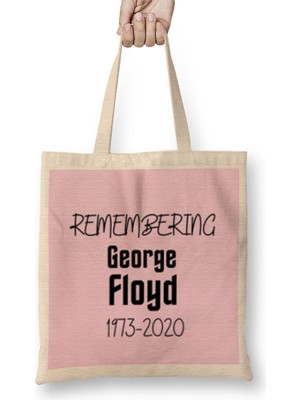 Humuts Rememberıng George Floyd 1973-2020 Bez Çanta Uzun Saplı
