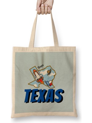 Texas Vintage Retro Rainbow Style Bez Çanta Uzun Saplı