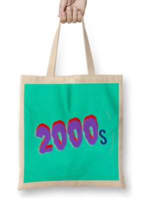 Humuts 2000S Vintage Retro Design Slogan Style Art- Tv Kid Movies Bez Çanta Uzun Saplı