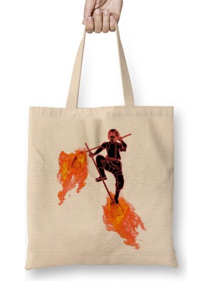 Humuts Fire Force Shinmon Benimaru Black Bez Çanta Uzun Saplı