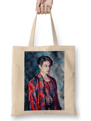Humuts Bts Jungkook In Red & Blue Bez Çanta Uzun Saplı