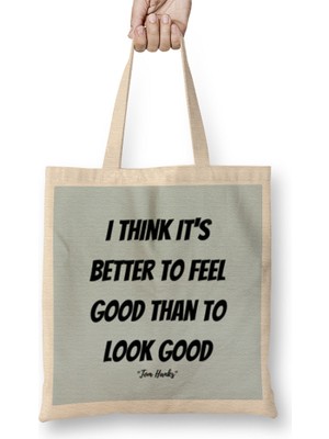 Tom Hanks Quotes Gifts - Vintage Retro Rainbow Style Bez Çanta Uzun Saplı