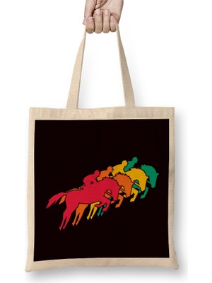 Humuts Vintage Equestrian Sport Retro Horse Rider Dressage Saddle Bez Çanta Uzun Saplı