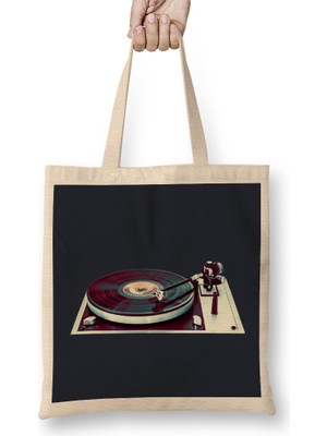 Vintage Record Player 03 Bez Çanta Uzun Saplı