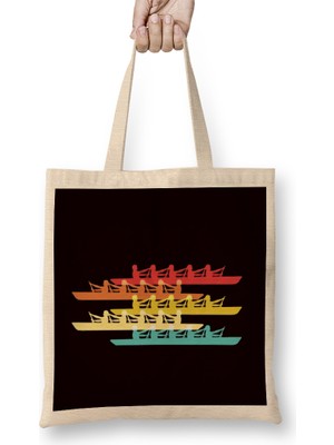Humuts Vintage Rowboat Rowing Crew Sculling Paddling Canoeing Oars Bez Çanta Uzun Saplı