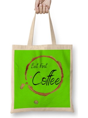 Humuts Funny Coffee Drinks Lover Gift Quote - Vintage Retro Rainbow Style Bez Çanta Uzun Saplı