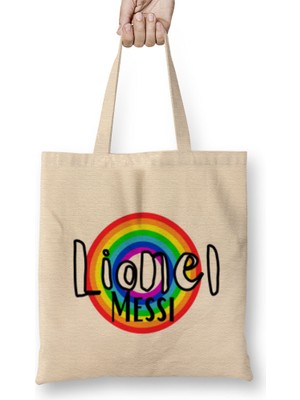 Humuts Lionel Messi - Retro Rainbow Style Bez Çanta Uzun Saplı