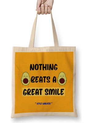 Smile Quotes Happy Love Gift Bez Çanta Uzun Saplı