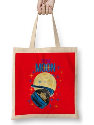 Humuts To The Moon Dogecar Dogecoin Crypto Logo Merch Bez Çanta Uzun Saplı