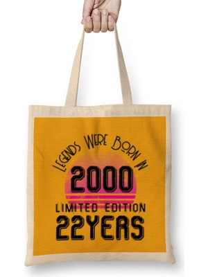 Humuts 2000 Birthday Gift - Made, Born In 2000 Gift - 22 Year Old Brthday Gift Vintage Style Bez Çanta Uzun Saplı