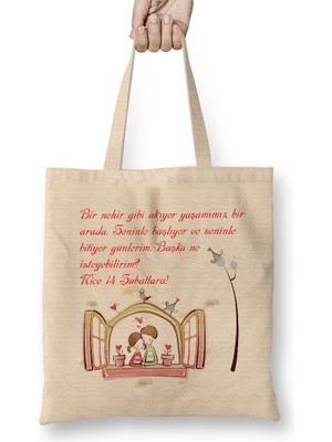 Sevgililer Günü Sevgiliye Hediye 027 Bez Çanta Uzun Saplı