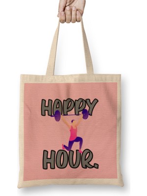 Humuts Gym Workout Fitness Lover Motivation Gift Quotes For Women Bez Çanta Uzun Saplı