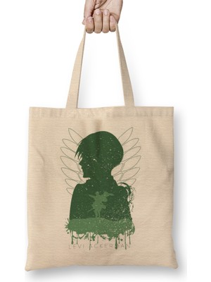Humuts Attack On Titan Levi Ackerman In Silhouette Bez Çanta Uzun Saplı