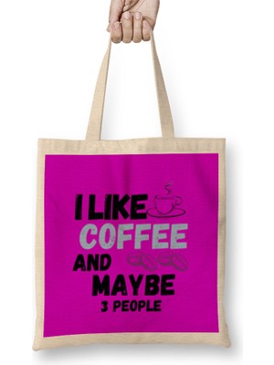 Humuts Funny Coffee Drinks Lover Gift Quote - Vintage Retro Rainbow Style Bez Çanta Uzun Saplı