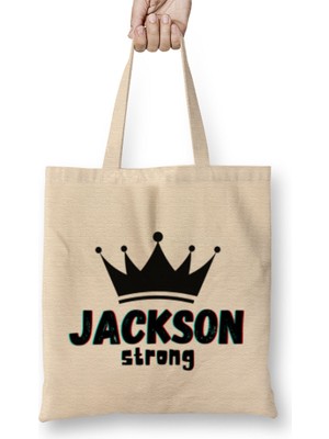 Humuts Jackson Name Personalized Custom Vintage Retro Rainbow Design Gift Baby-Gift For Him Bez Çanta Uzun Saplı