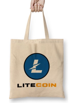 Humuts Llitecoin To The Moon Logo Bez Çanta Uzun Saplı