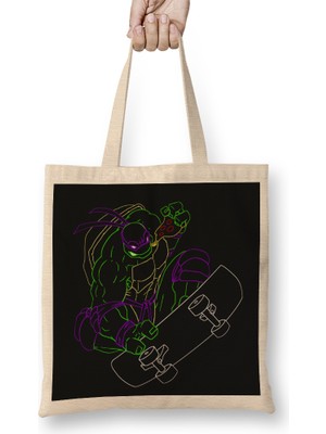 Humuts Neon 90's Ninja Turtle Donatello Bez Çanta Uzun Saplı