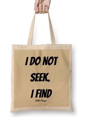 Humuts Pablo Picasso Quotes Art Gift - Vintage Retro Style Bez Çanta Uzun Saplı