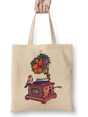 Humuts Vintage Record Player 02 Bez Çanta Uzun Saplı