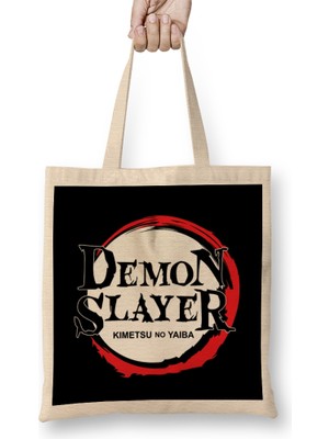Humuts Logo Demon Slayer Kimetsu No Yaiba Bez Çanta Uzun Saplı