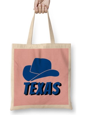 Texas Vintage Gift Bez Çanta Uzun Saplı
