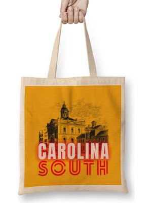 Humuts South Carolina State Flag Gift - Vintage Retro Rainbow Style Bez Çanta Uzun Saplı