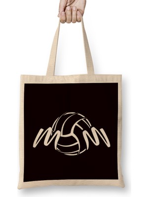 Humuts Volleyball Mom Mother Beach Volleyball Player Daughter Son Bez Çanta Uzun Saplı