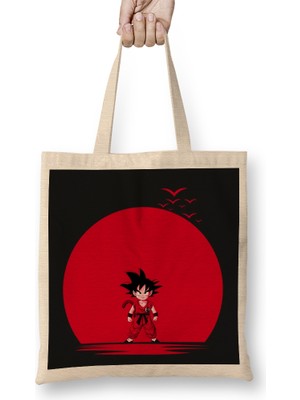 Super Saiyan Dbz Red Moon Bez Çanta Uzun Saplı