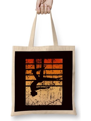 Humuts Vintage Aerialist Retro Aerial Silk Acrobatics Dancer Circus Bez Çanta Uzun Saplı