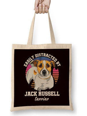 Easily Distracted By Jack Russel Terrier Dogs Fans Bez Çanta Uzun Saplı