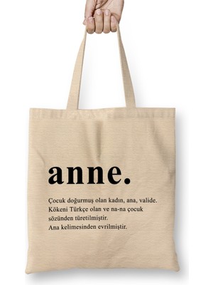 Anneler Günü Annelere Hediye Bez Çanta Uzun Saplı