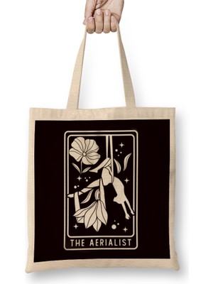 Humuts Aerialist Floral Acrobatics Dancer Aerial Silk Circus Sports Bez Çanta Uzun Saplı